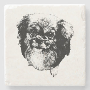Porta-copo De Pedra Pente de Mesa Spaniel Tibetano – Arte Canina Monoc