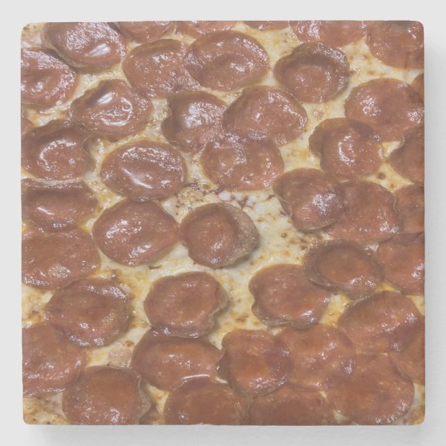 Porta-copo De Pedra Pepperoni Pizza (Frente)