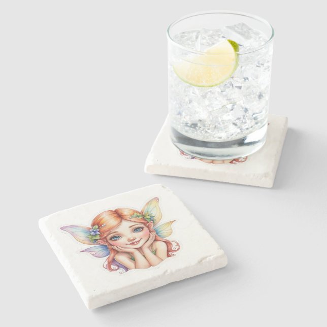 Porta-copo De Pedra Pequena Fada 1 (Lateral)