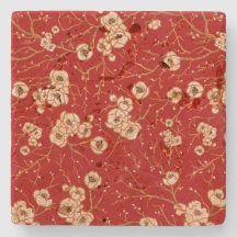 Pequenas flores no padrão vermelho