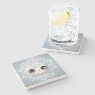 Porta-copo De Pedra Pequeno Floco de Neve 1