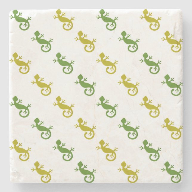 Porta-copo De Pedra Pequenos lagartos bonitos (Frente)