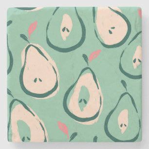 Porta-copo De Pedra Peras de Verão: padrão de fruta fresco.