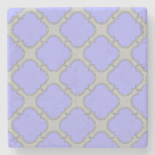 Porta-copo De Pedra Perfurador quatrefoil e cinza