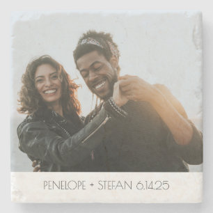 Porta-copo De Pedra Personalização de casamento simples do Cheio na 