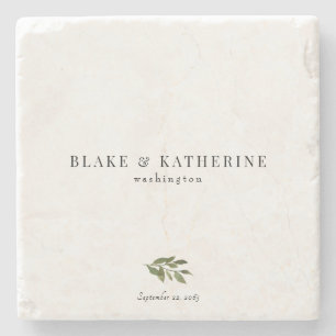 Porta-copo De Pedra Personalizado Botânico Simples