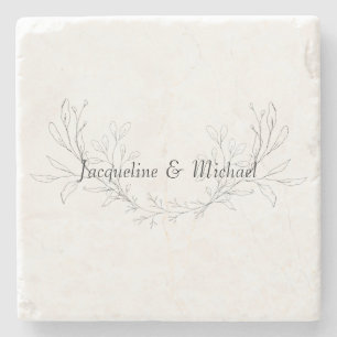 Porta-copo De Pedra Personalizado De Folhagem Simples E Legante