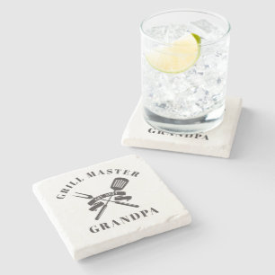 Porta-copo De Pedra Personalizado do Melhor Avô do Mestre Grill