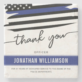 Porta-copo De Pedra Personalizado Obrigado Policial Presente