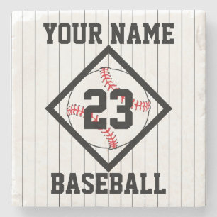 Porta-copo De Pedra Personalizado seu nome Baseball