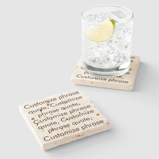 Porta-copo De Pedra Personalizar citação de frase, letras negras elega (Lateral)
