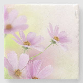 Porta-copo De Pedra Personalizar Imagem & Flor Rosa Aquarela