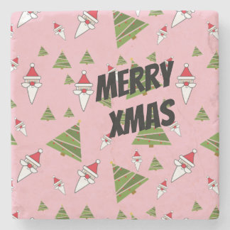 Porta-copo De Pedra Personalizar Papais noeis e Árvore de Natal