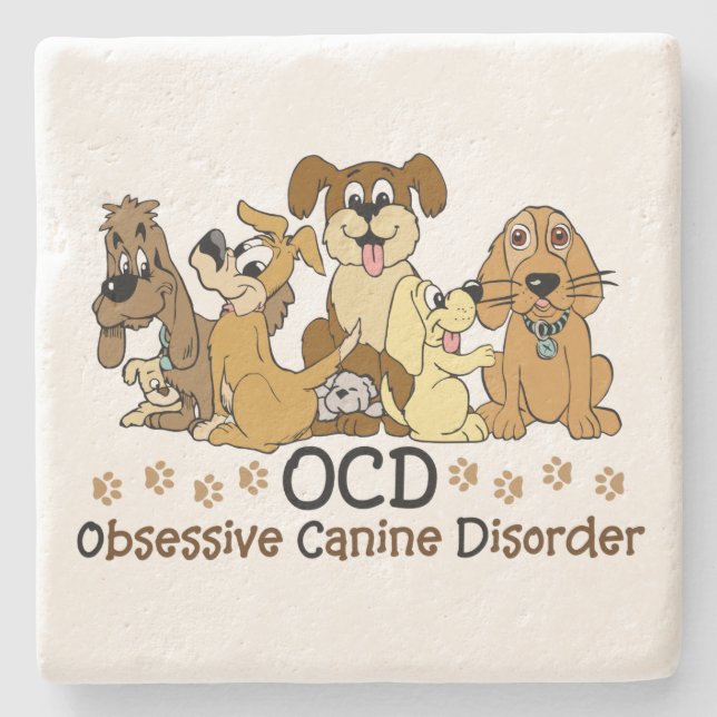 Porta-copo De Pedra Perturbação Canina Obsessiva de OCD (Frente)