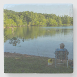 Porta-copo De Pedra Pesca De Manhã