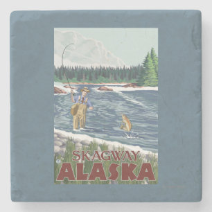 Porta-copo De Pedra Pescador da mosca - Skagway, Alaska
