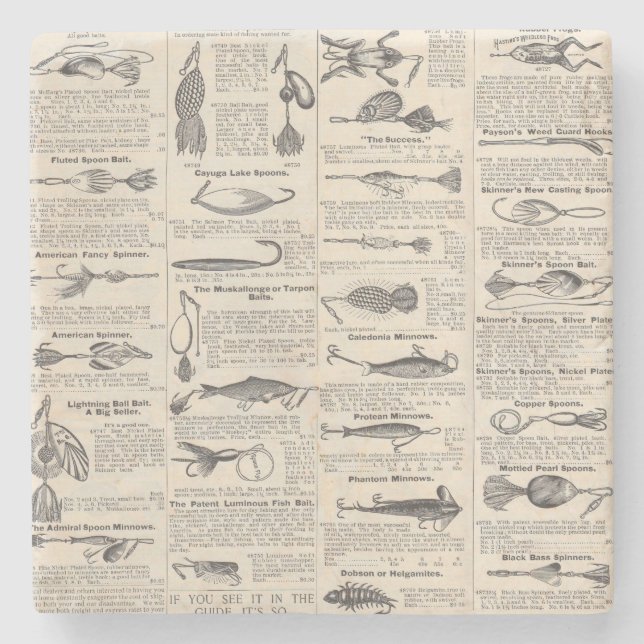 Porta-copo De Pedra Pescarias Vintage: Pescador antigo dos anos 1900 (Frente)