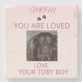 Porta-copo De Pedra Pet Mom Love Photo Stone Art