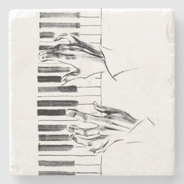 Porta-copo De Pedra Piano (Frente)