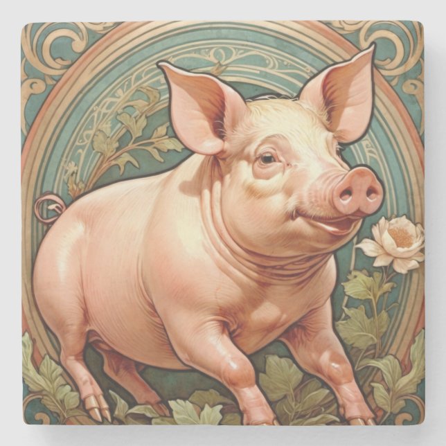 Porta-copo De Pedra Piglet Coaster (Frente)