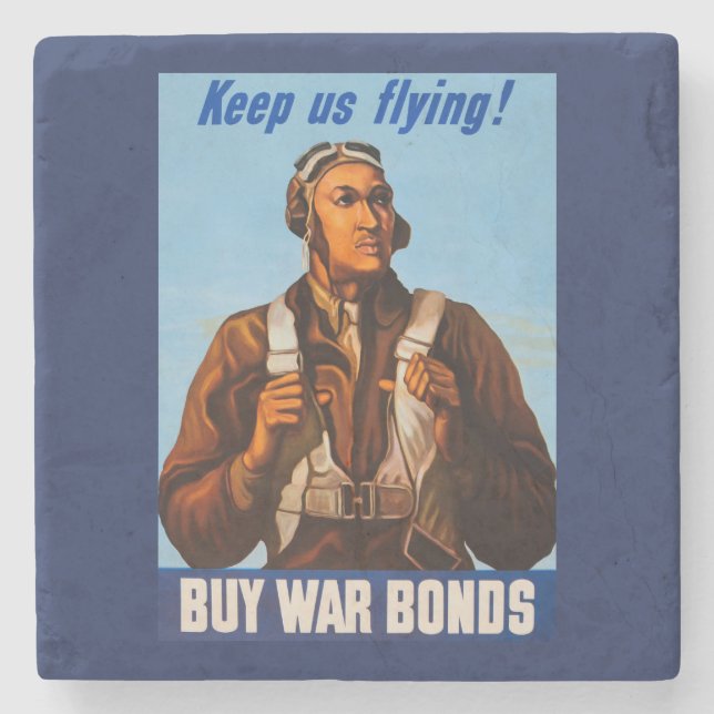 Porta-copo De Pedra Pilotos de Caça Aviadores Afro-Americanos da Segun (Frente)