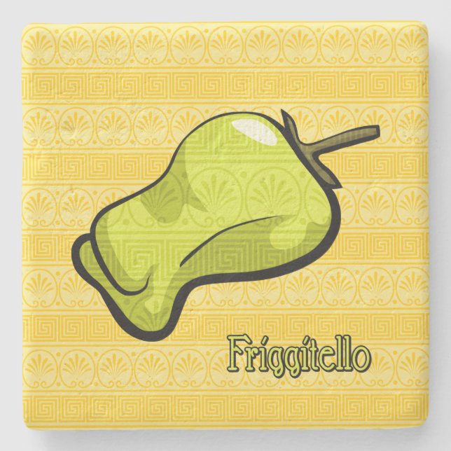 Porta-copo De Pedra Pimentão Friggitello Stone Coaster (Frente)