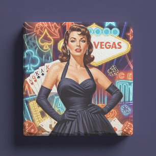 Porta-copo De Pedra Pin-up Retro Las Vegas