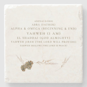 Porta-copo De Pedra Pine ConesOs Nomes de Deus Cristão