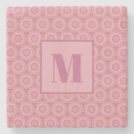Porta-copo De Pedra Pink and Mauve Initial Stone Coaster