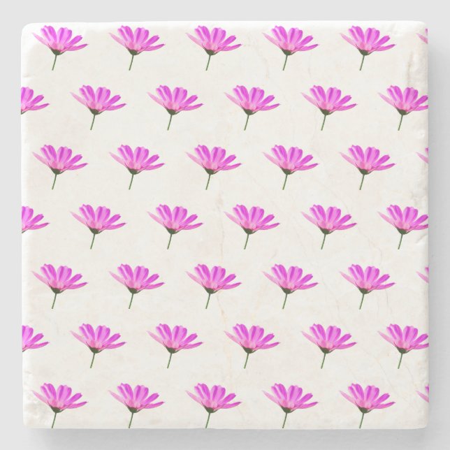 Porta-copo De Pedra Pink Daisy  (Frente)