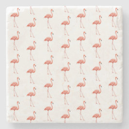Porta-copo De Pedra Pink Flamingo Patterno Feminino