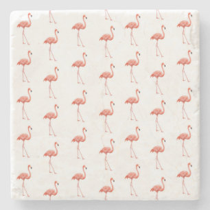 Porta-copo De Pedra Pink Flamingo Patterno Feminino