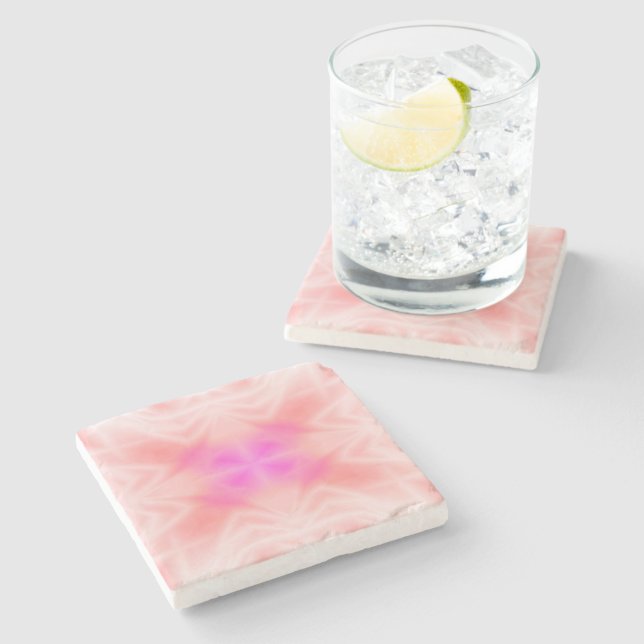 Porta-copo De Pedra Pink Splash (Lateral)