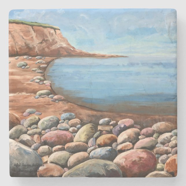 Porta-copo De Pedra Pintura da COSTA MODERNA (Frente)