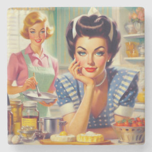 Porta-copo De Pedra Pintura da Cozinha Retro