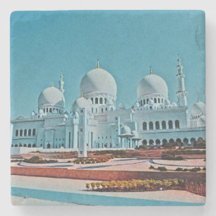 Porta-copo De Pedra Pintura da mesquita Abu Dhabi