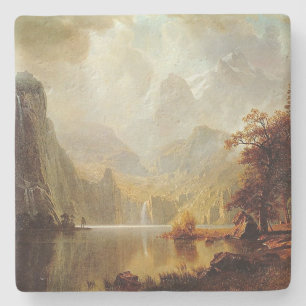 Porta-copo De Pedra Pintura de Albert Bierstadt, nas Montanhas 1867