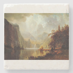 Porta-copo De Pedra Pintura de Albert Bierstadt, nas Montanhas 1867