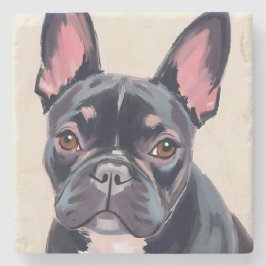Porta-copo De Pedra Pintura de animal de estimação aquarela do cão Bul