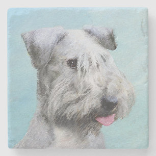 Porta-copo De Pedra Pintura de Cesky Terrier - Arte de Cachorro Origin