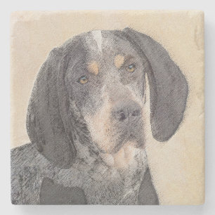 Porta-copo De Pedra Pintura de Connhound Bluetick - Cachorro Original 