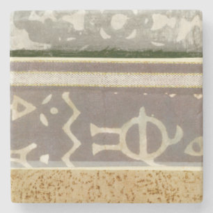 Porta-copo De Pedra Pintura de Padrão Tribal Contemporâneo