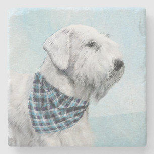 Porta-copo De Pedra Pintura de Sealyham Terrier - Arte de Cachorro Ori
