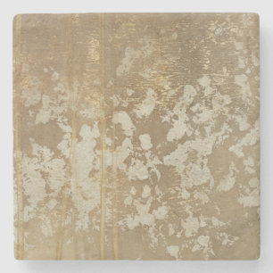 Porta-copo De Pedra Pintura Dourada Abstrato com espinhos de prata