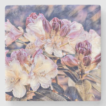 Pintura em aquarela com flor de azeea roxa