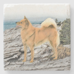 Porta-copo De Pedra Pintura em Seashore - Arte Canina