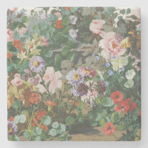 Porta-copo De Pedra Pintura floral de flores coloridas vintage bonitas