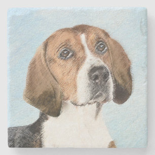 Porta-copo De Pedra Pintura Inglesa em Foxhound - Arte Cachorra Origin