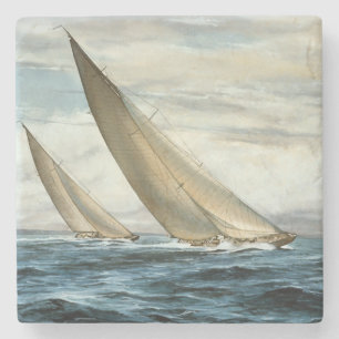Porta-copo De Pedra Pintura Náutica Clássica