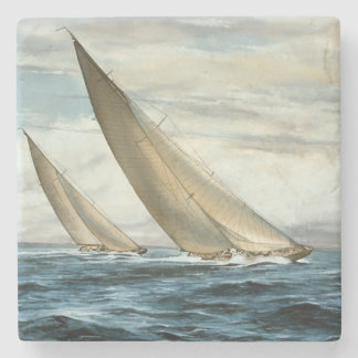 Porta-copo De Pedra Pintura Náutica Clássica 